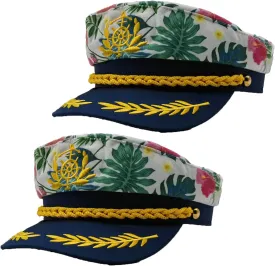 2pcs Captain hat, Sailor caps, Adjustable Captain Yacht Hat for women men Navy Marine Admiral costumes accessory