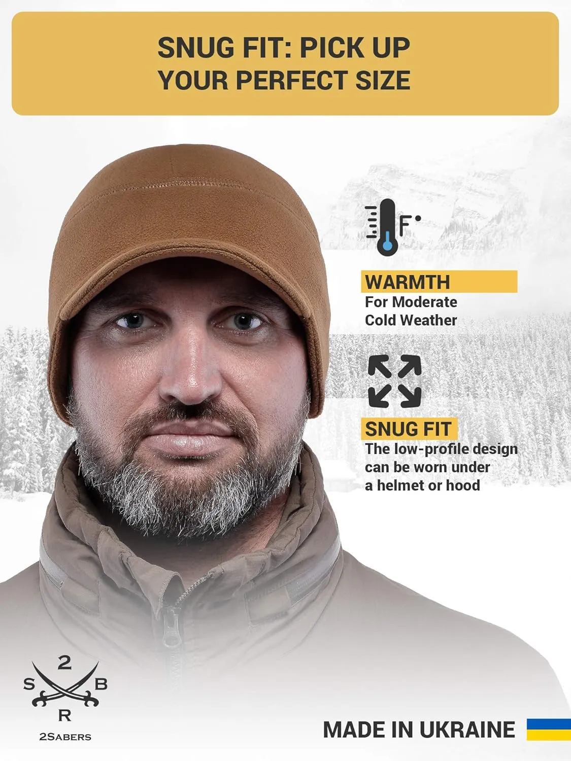 2SBR 2SABERS Fleece Winter Beanie with Visor - Men Women - Earflap Brim Skull Watch Cap Hat