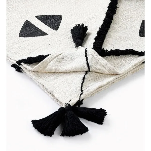 Avant-garde 80197BKN Black/Natural Throw Blanket