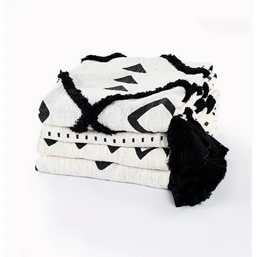 Avant-garde 80197BKN Black/Natural Throw Blanket