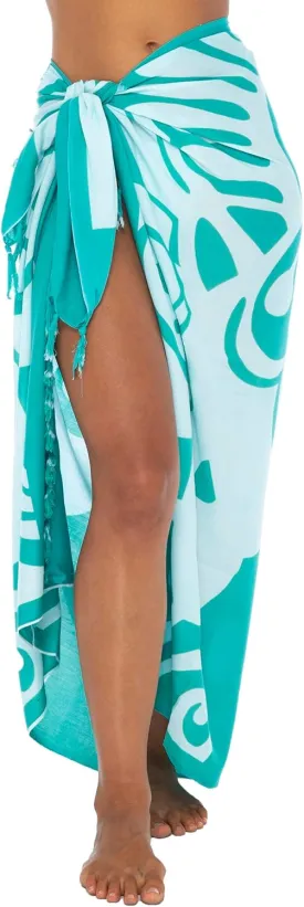 Back From Bali Womens Sarong Wrap, Beach Swimsuit Cover Up - Butterfly with Coconut Clip