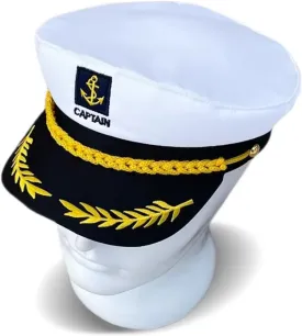 Captain Yacht Hat Cap Sailor Marine Admiral Hat Costume Hat for Halloween Costume Accessory