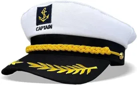 Captain's Hat - Nautical Yacht Skipper Cap for Men, Women, Kids - Halloween Costume Sailor Accessories