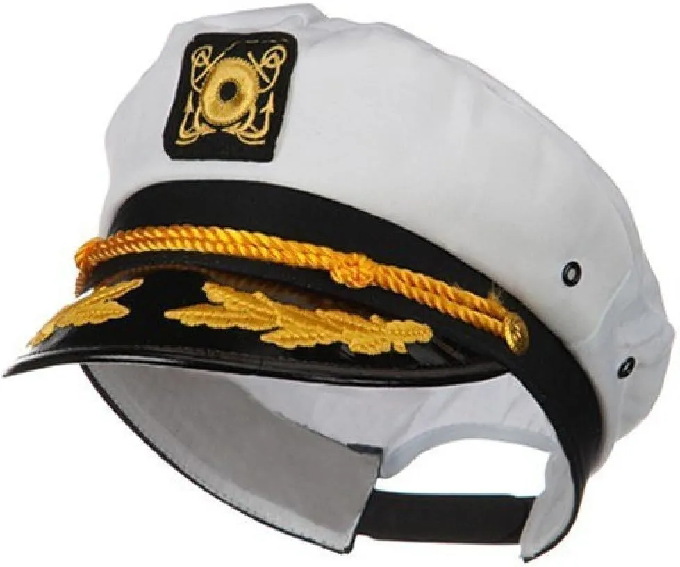 Captain's Yacht Sailors Hat Snapback Adjustable Sea Cap Navy Costume Accessory (1 Pc)