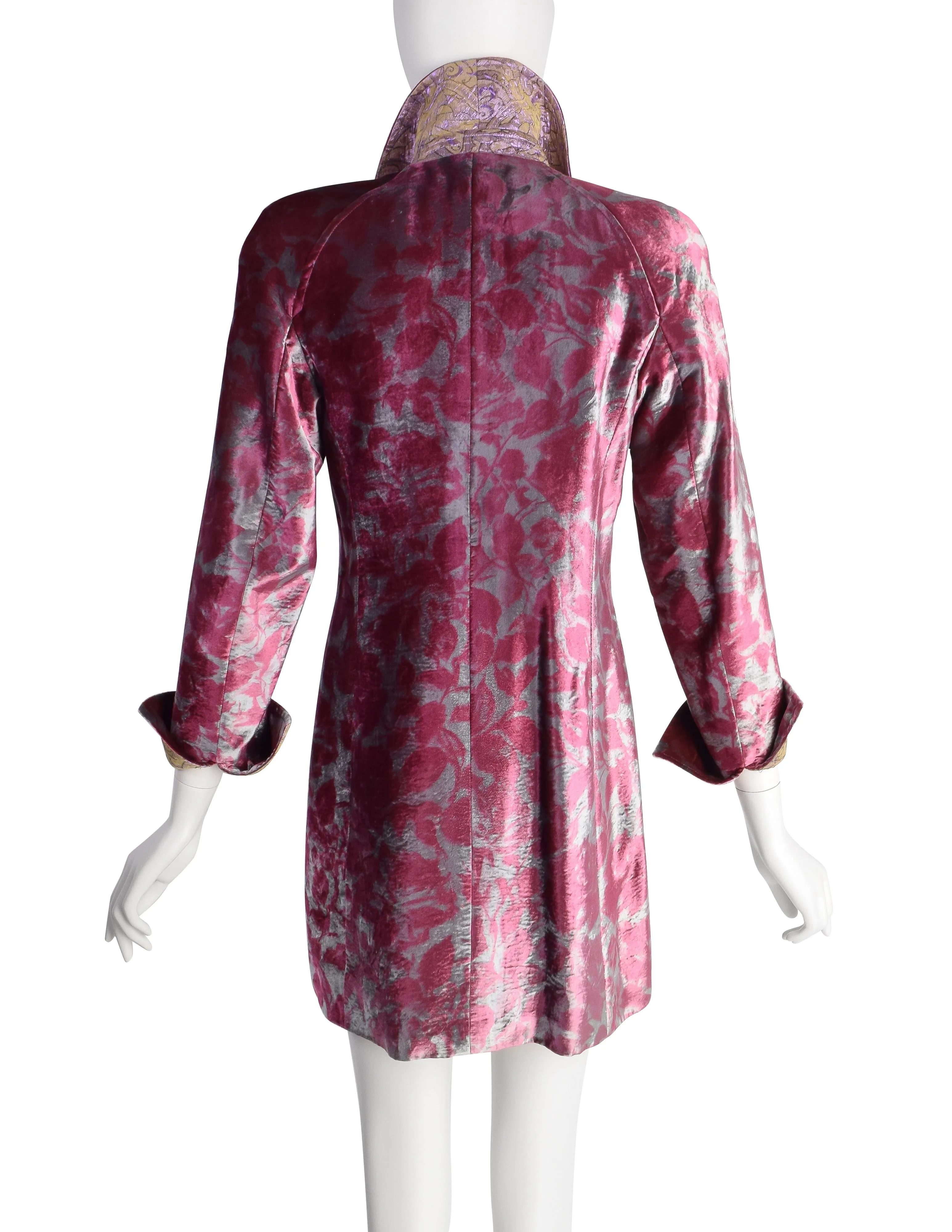 Christian Lacroix Vintage SS 1997 Pastel Floral Velvet Double Breasted Blazer Jacket
