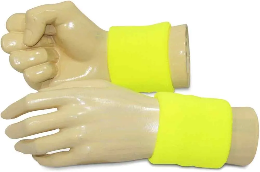 Couver Neon Unisex Dual Layer Athletic Sweat Sport Wristband (Pair)