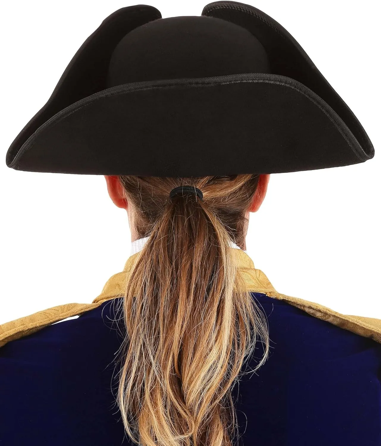elope Adult George Washing Costume Hat - Polyester Tricorn with Fastener, Satin Bow, Adjustable Size, One Size Fits Most Standard Black