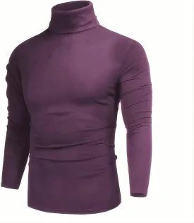 GAGELE Mens Casual Slim Fit Basic Shirt Knitted Lightweight Pullover Turtleneck Sweater