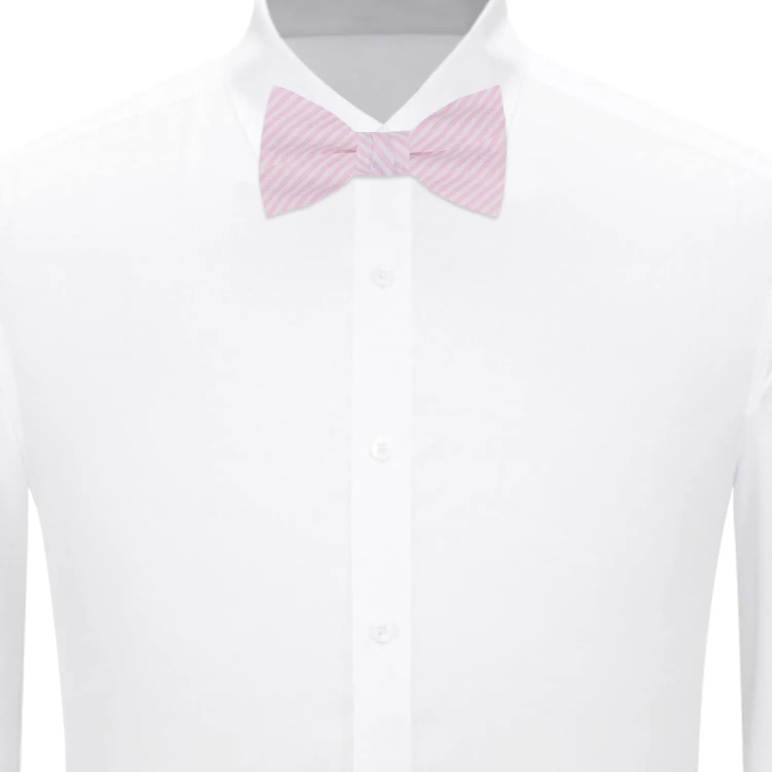 Jacob Alexander Men's Seersucker Striped Pattern Pre-tied Clip-On Bow Tie