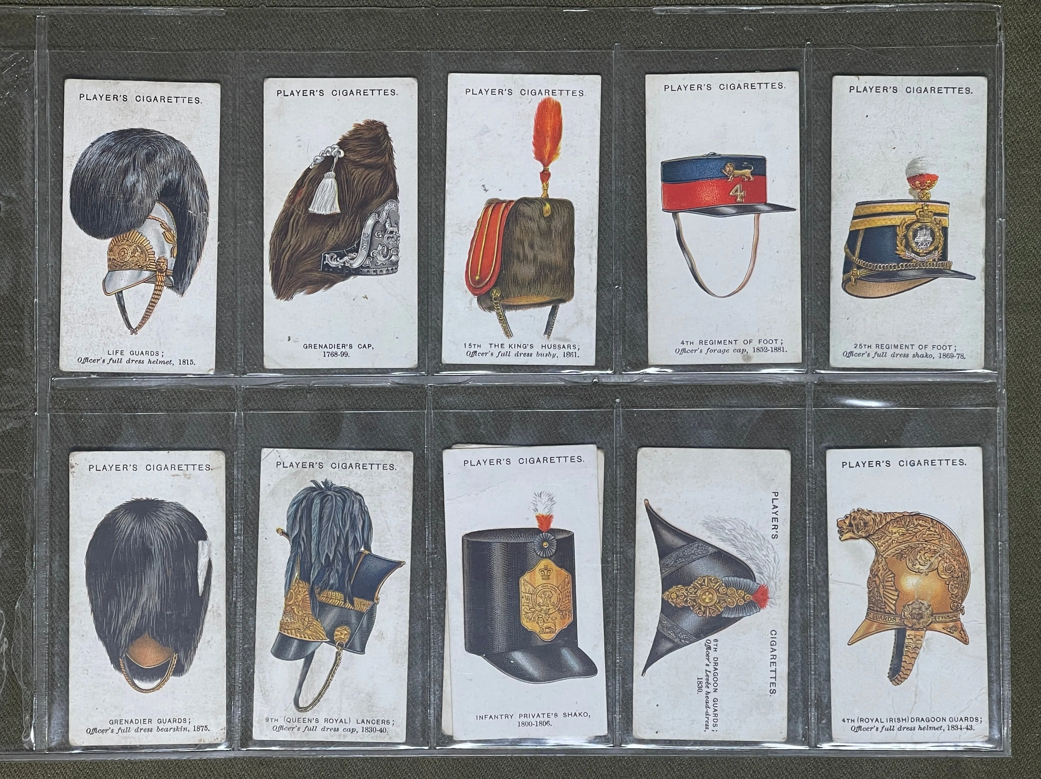 John Player & Sons Military Headdress Cigarette Cards 1931