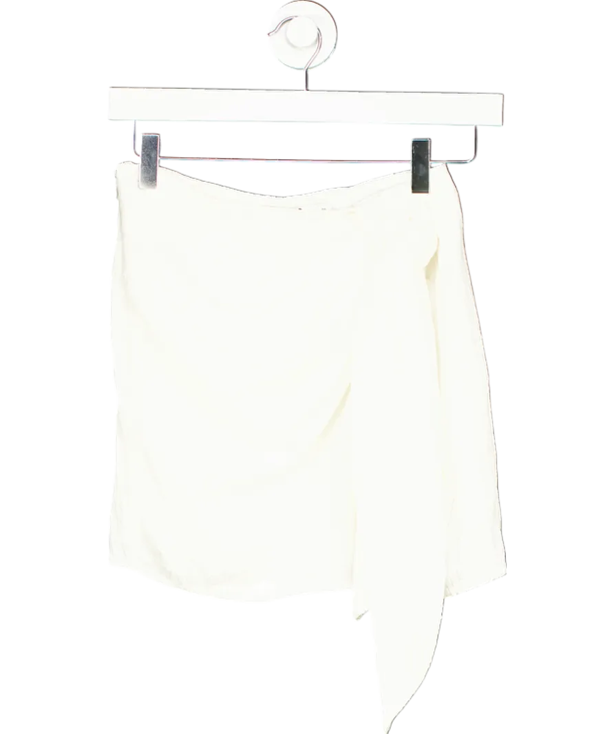 NA-KD White Draped Structured Mini Skirt UK XXS