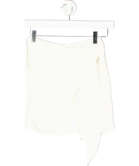 NA-KD White Draped Structured Mini Skirt UK XXS