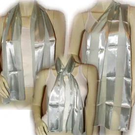 New Vintage Y2K 90s Scarf Scarves Wrap 53" x 14" Striped Gray Mint Green Preppy