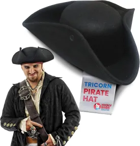 Nicky Bigs Novelties - Colonial Tricorn Pirate Hat - Adult Women and Mens Pirate Hat - Pirate Costume Accessory Colonial Hat