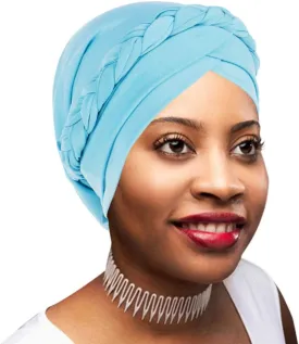 Novarena African Turban for Women Knot Pre-Tied Bonnet Beanie Cap Headwrap