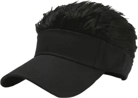 Novelty Sun Visor Cap Wig Peaked Adjustable Baseball Hat with Spiked Hair