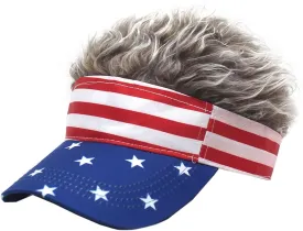 Novelty Sun Visor Cap Wig Peaked Adjustable Baseball Hat with Spiked Hair