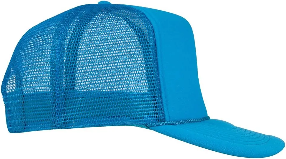 OTTO Neon Polyester Foam Front 5 Panel High Crown Mesh Back Trucker Hat