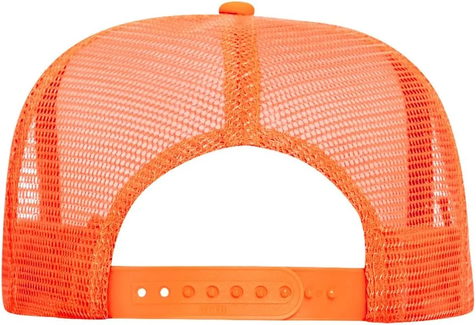 OTTO Neon Polyester Foam Front 5 Panel High Crown Mesh Back Trucker Hat