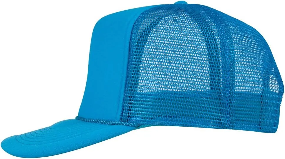 OTTO Neon Polyester Foam Front 5 Panel High Crown Mesh Back Trucker Hat