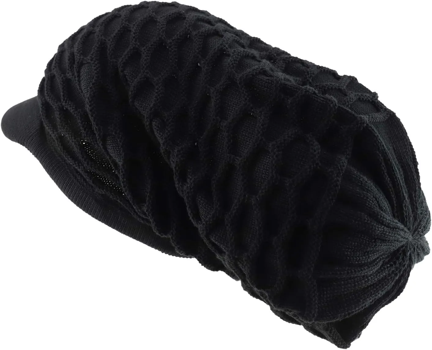 Rasta RGY Dreadlock Reggae Cotton Oversize Long Beanie Visor Cap