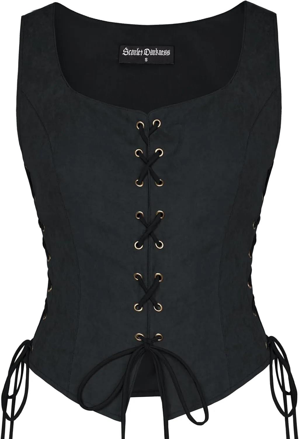 Scarlet Darkness Renaissance Vest for Women Lace Up Medieval Vest Pirate Costume
