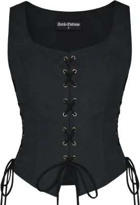 Scarlet Darkness Renaissance Vest for Women Lace Up Medieval Vest Pirate Costume