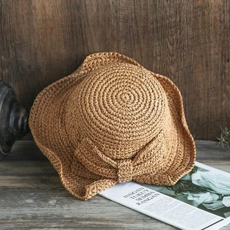 Sun Hat Wide Brim Floppy Summer Hats For Women Straw Dome Bucket Hat