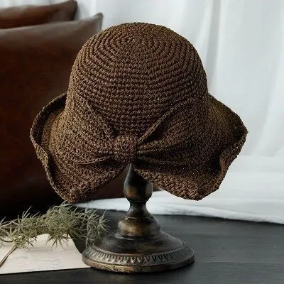 Sun Hat Wide Brim Floppy Summer Hats For Women Straw Dome Bucket Hat
