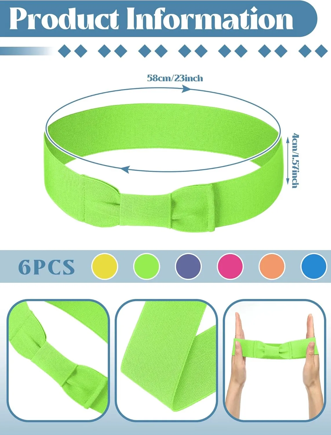 Tigeen 6 Pcs Stretchable Bowknot Hat Band Cowboy Hat Bands for Women Ribbon Panama Accessories