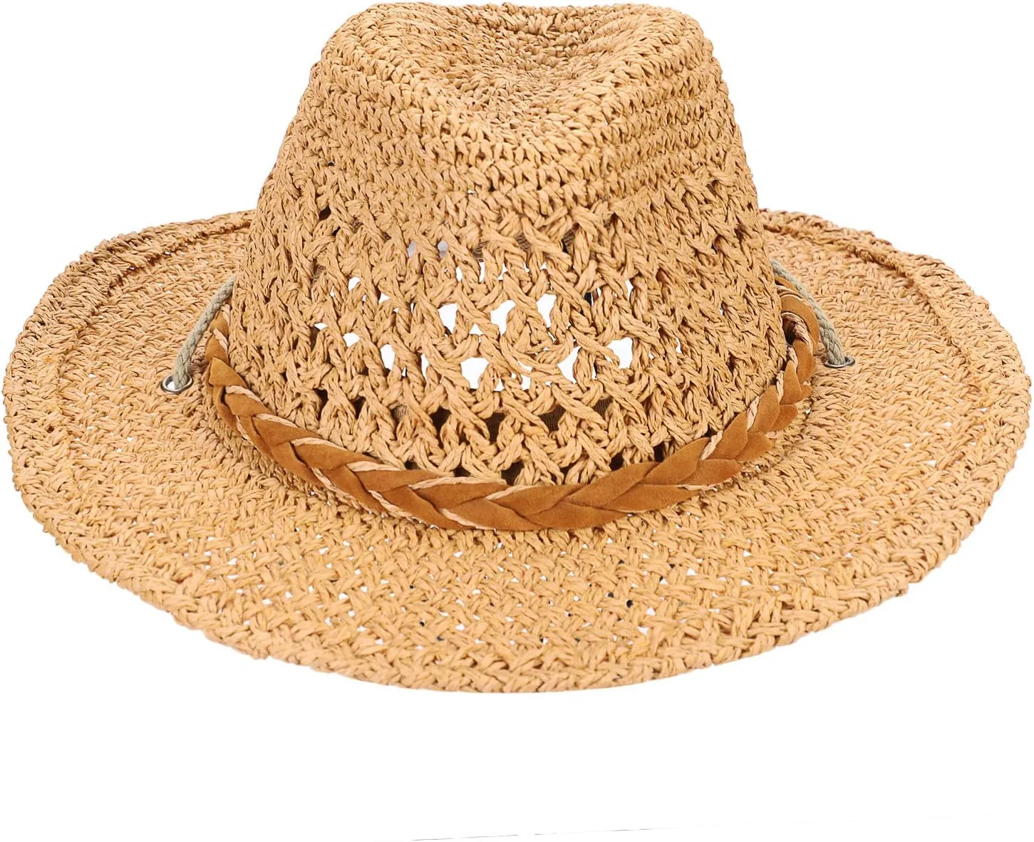 Western Cowboy Straw Hat for Boys Girls Shapeable Kids Fedora Panama Straw Hat Toddlers Floppy Sun Protection Beach Sun Cap