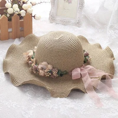 Wide Floppy Foldable Natural Fiber Woven Summer Sun Hat for Women