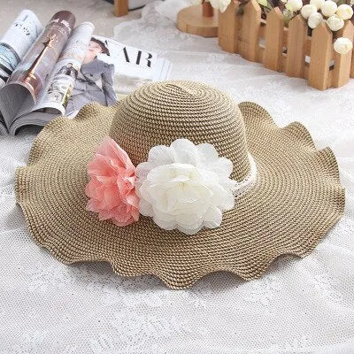 Wide Floppy Foldable Natural Fiber Woven Summer Sun Hat for Women