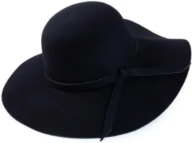 Women Wide Brimmed Dome Hat,Foldable Retro Floppy Fedora Hat,Panama Felt Bowler Sun Cap Vintage Bow Fedora Hats