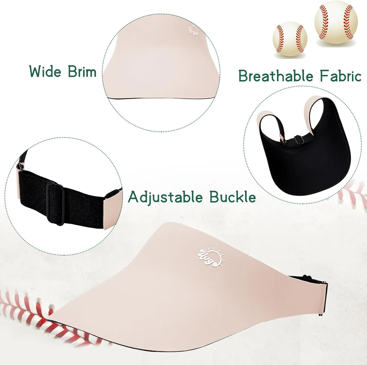 Zando Kids Visors for Girls Boys UPF 50  Sun Visor Hat Adjustable Kids Golf Hat Tennis Sports Hat Lightweight Visor Cap 6-12T